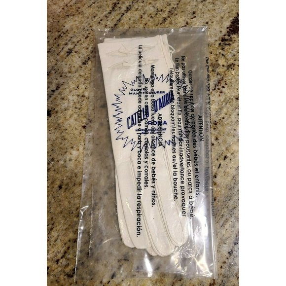 NEW Vintage Ladies White Soft Leather 8.5 " Gloves Size 5 (XS) Cutout Ribbons - Picture 12 of 12